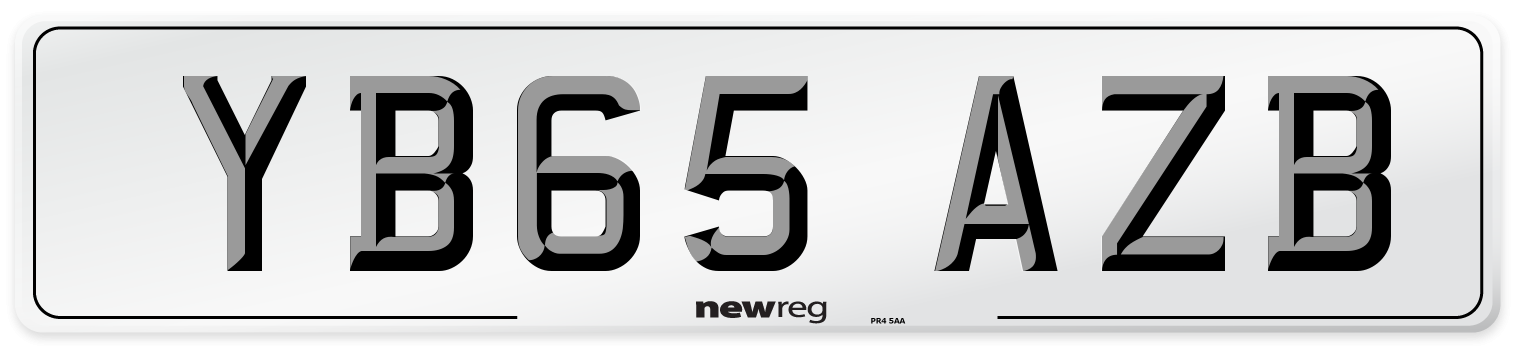 YB65 AZB Number Plate from New Reg